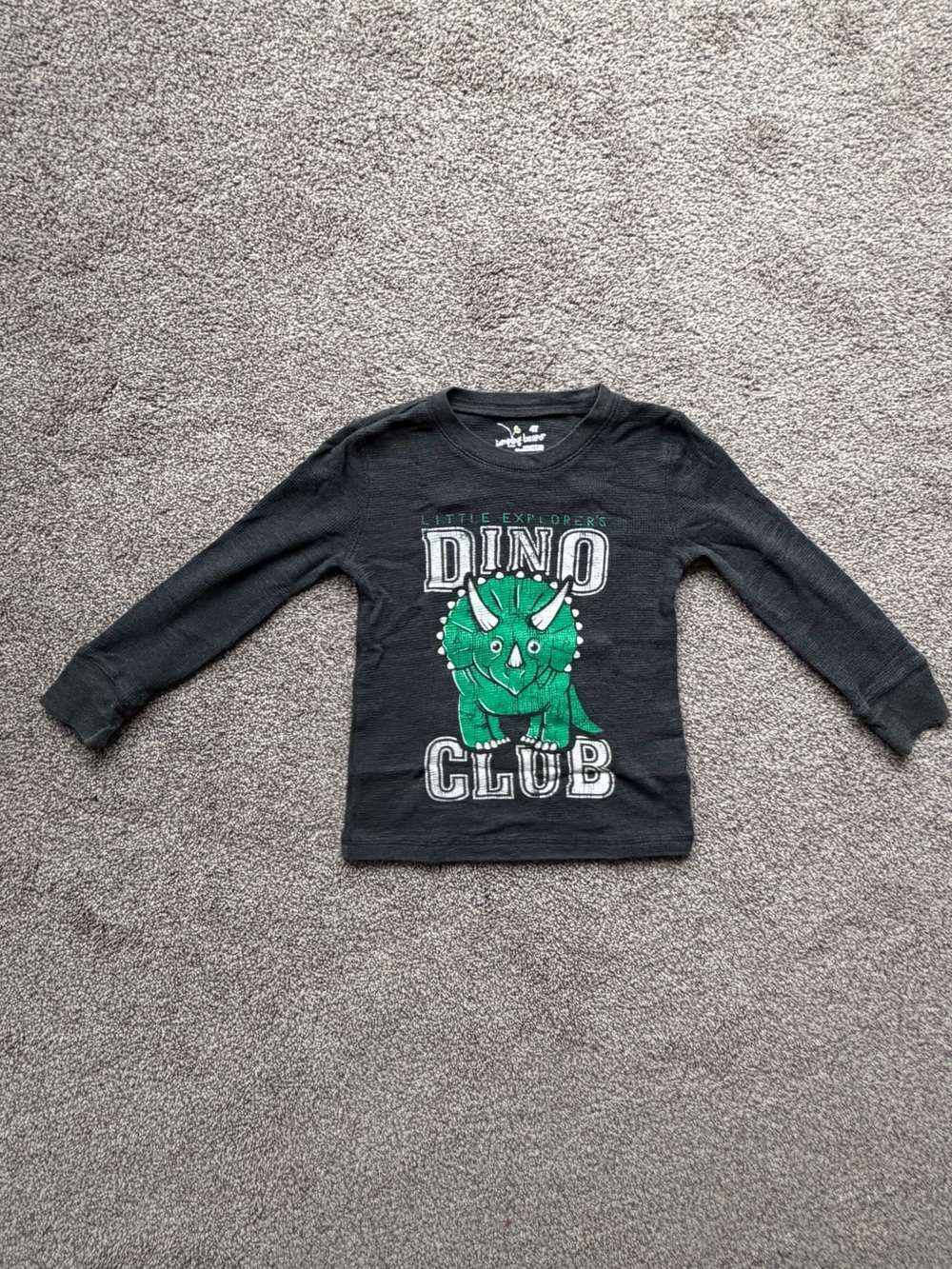 jumping beans Black Long-Sleeve Tee with Green Dino Graphic